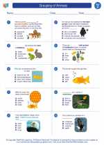 Science - Third Grade - Worksheet: Grouping of Animals