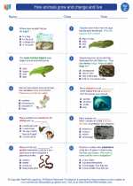 Science - Third Grade - Worksheet: How animals grow and change and live