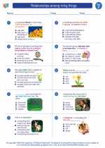 Science - Third Grade - Worksheet: Relationships among living things