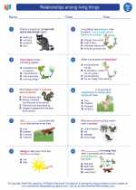 Science - Third Grade - Worksheet: Relationships among living things