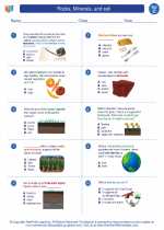 Science - Third Grade - Worksheet: Rocks, Minerals, and soil