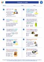 Science - Third Grade - Worksheet: Changes in matter