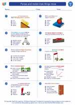 Science - Third Grade - Worksheet: Forces and motion-how things move