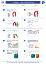 Science - Third Grade - Worksheet: Forces and motion-how things move