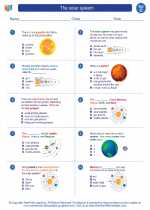 Science - Third Grade - Worksheet: The solar system