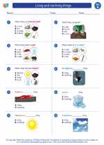 Science - First Grade - Worksheet: Living and nonliving things