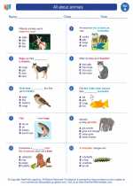 All about animals. First Grade Science Worksheets and Answer keys