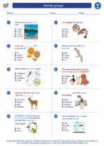 Science - First Grade - Worksheet: Animal groups