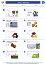 Science - First Grade - Worksheet: Earth's resources