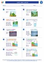 Land, water, and air. 1st Grade Science Worksheets and Answer keys
