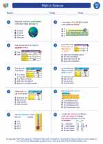 Science - First Grade - Worksheet: Math in Science - 1st grade level