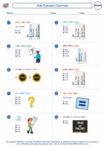 Mathematics - Fourth Grade - Worksheet: Add/Subtract Decimals