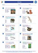 Science - Second Grade - Worksheet: Animals