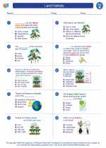 Science - Second Grade - Worksheet: Land Habitats