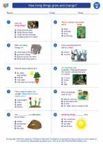Science - Second Grade - Worksheet: How living things grow and change?