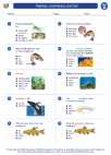 Science - Second Grade - Worksheet: Reptiles, amphibians and fish