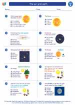 Science - Second Grade - Worksheet: The sun and earth