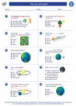 Science - Second Grade - Worksheet: The sun and earth