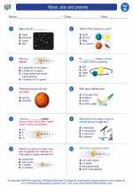 Science - Second Grade - Worksheet: Moon, star and planets