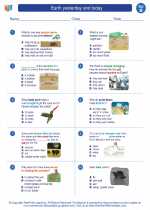 Science - Second Grade - Worksheet: Earth yesterday and today