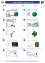 Science - Second Grade - Worksheet: Using and saving natural resources