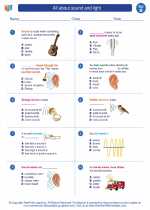 Science - Second Grade - Worksheet: All about sound and light