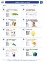 Science - Second Grade - Worksheet: All about sound and light