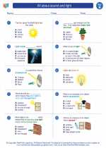 Science - Second Grade - Worksheet: All about sound and light