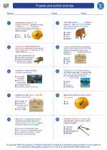 Science - Fourth Grade - Worksheet: Fossils and extinct animals