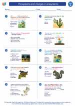 Science - Fourth Grade - Worksheet: Ecosystems and changes in ecosystems