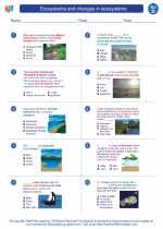 Science - Fourth Grade - Worksheet: Ecosystems and changes in ecosystems