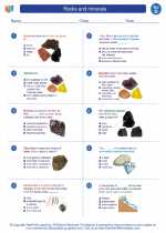 Science - Fourth Grade - Worksheet: Rocks and minerals