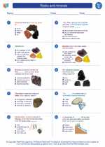 Science - Fourth Grade - Worksheet: Rocks and minerals