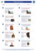 Science - Fourth Grade - Worksheet: Rocks and minerals