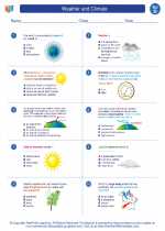 Science - Fourth Grade - Worksheet: Weather and climate