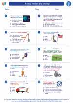 Science - Fourth Grade - Worksheet: Force, motion and energy