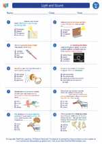 Science - Fourth Grade - Worksheet: Light and sound