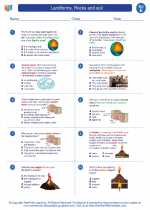 Science - Fifth Grade - Worksheet: Landforms, Rocks and soil