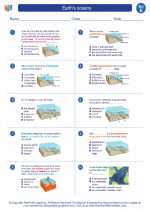Earth's oceans. 5th Grade Science Worksheets and Answer keys, Study