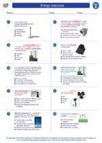 Science - Fifth Grade - Worksheet: Energy resources