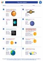 Science - Fifth Grade - Worksheet: The solar system
