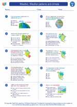 Science - Fifth Grade - Worksheet: Weather, Weather patterns and climate