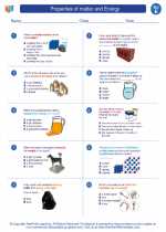 Science - Fifth Grade - Worksheet: Properties of matter and Energy