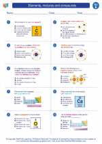 Science - Fifth Grade - Worksheet: Elements, mixtures and compounds