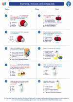 Science - Fifth Grade - Worksheet: Elements, mixtures and compounds