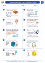 Science - Fifth Grade - Worksheet: Solids, liquids and gases