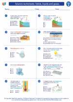 Science - Fifth Grade - Worksheet: Solids, liquids and gases