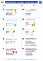 Chemical and physical changes of matter. 5th Grade Science Worksheets