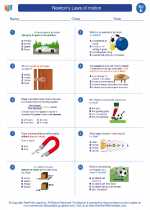 Newton's Laws of motion. 5th Grade Science Worksheets and Answer keys