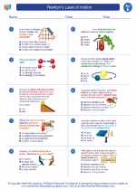 Science - Fifth Grade - Worksheet: Newton's Laws of motion